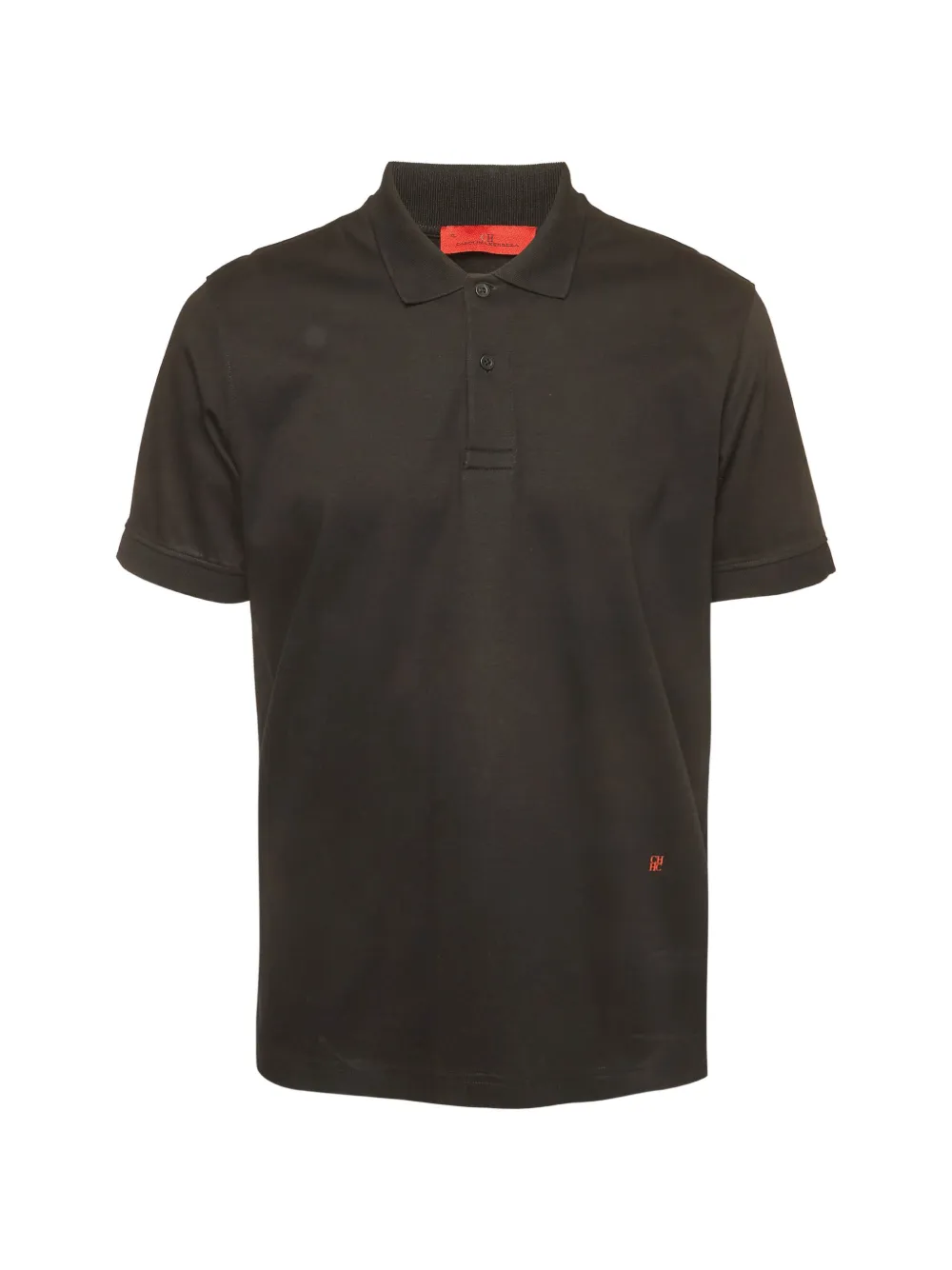 Carolina Herrera Vintage monogram-embroidered polo T-shirt - Noir
