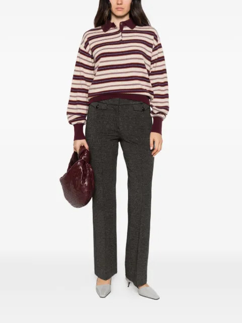 Cambio button-detail pressed-crease trousers