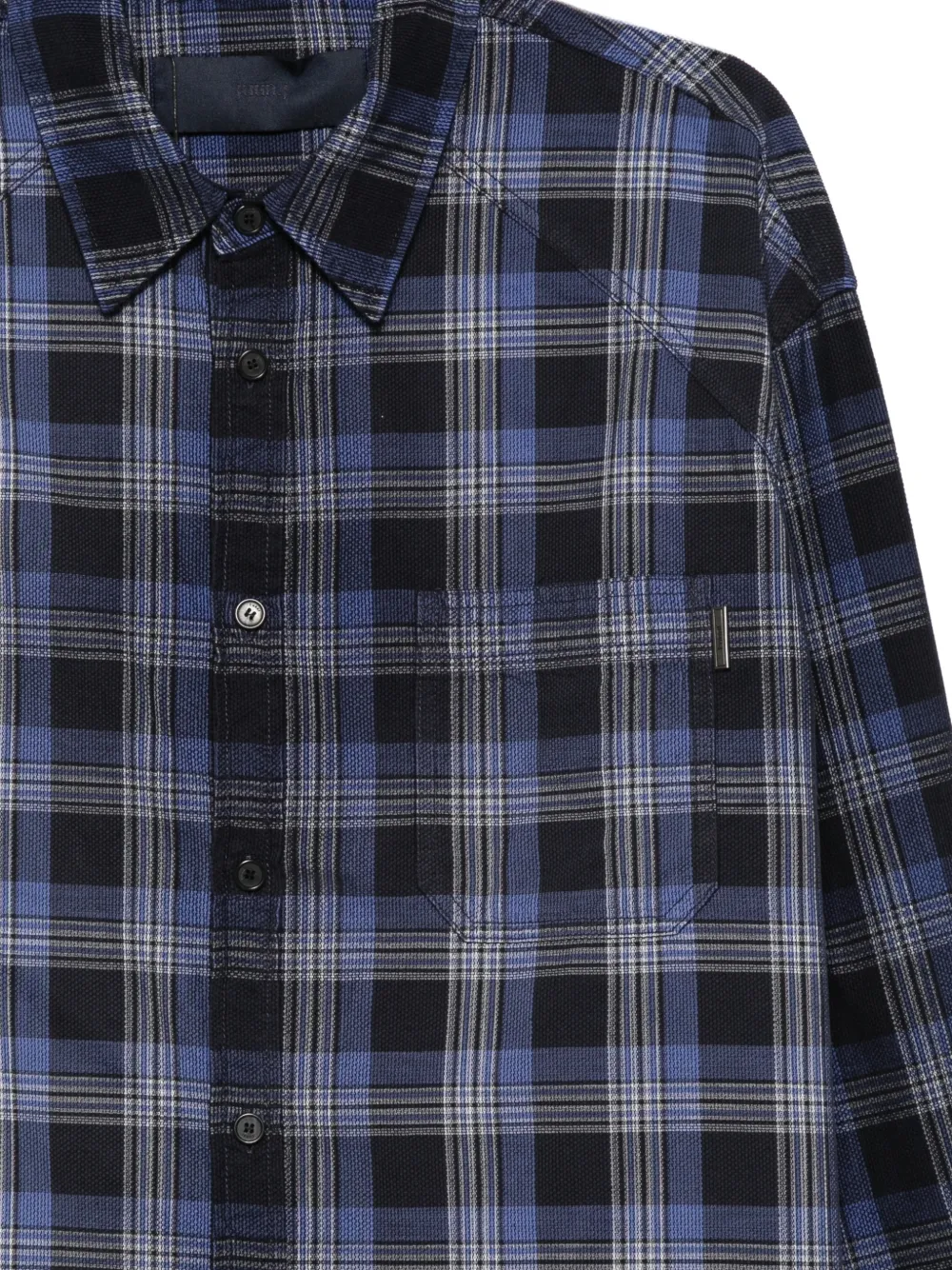 Juun.J check-pattern button-down shirt Blauw