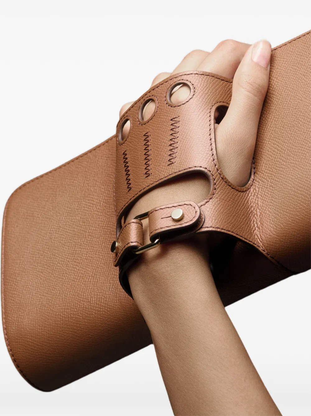 Perrin Paris Le Cabriolet clutch met handschoen-detail Bruin