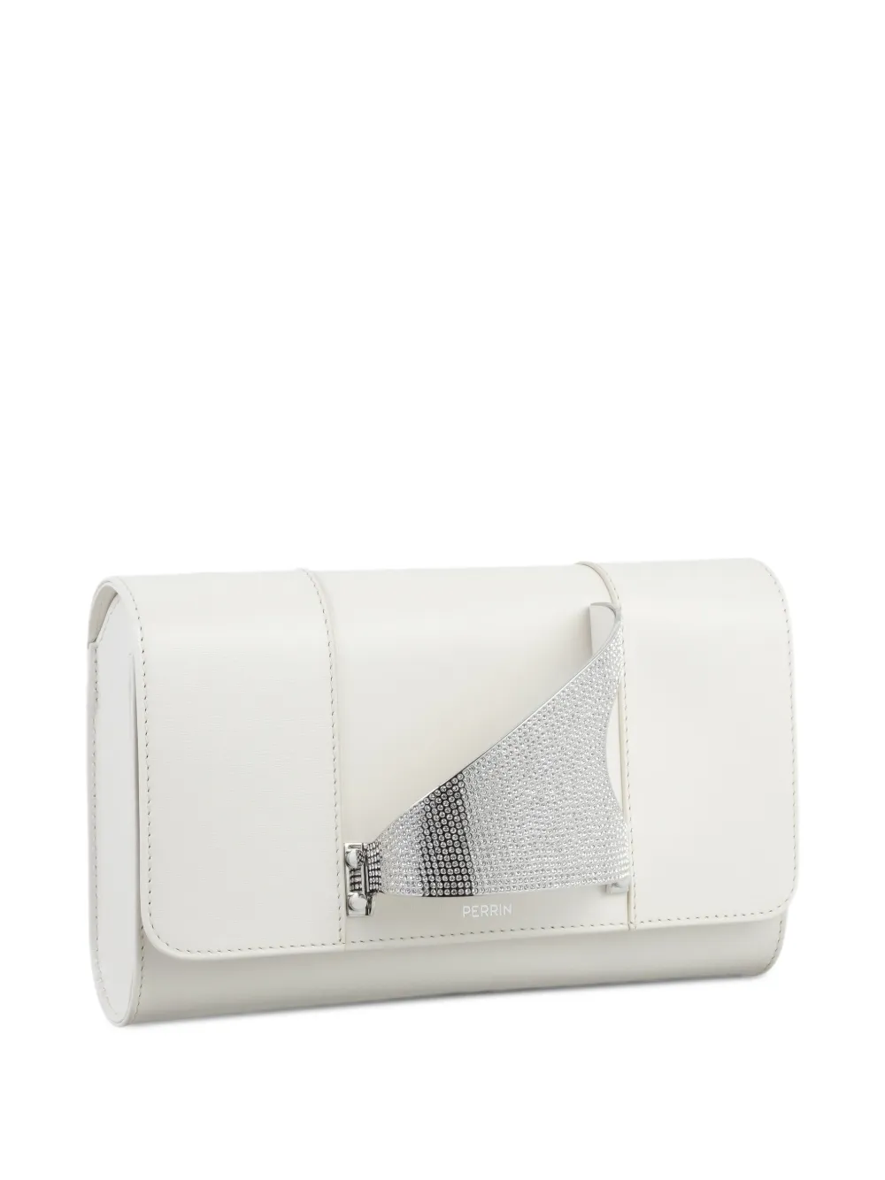 Perrin Paris L'Eiffel leren clutch met stras Beige