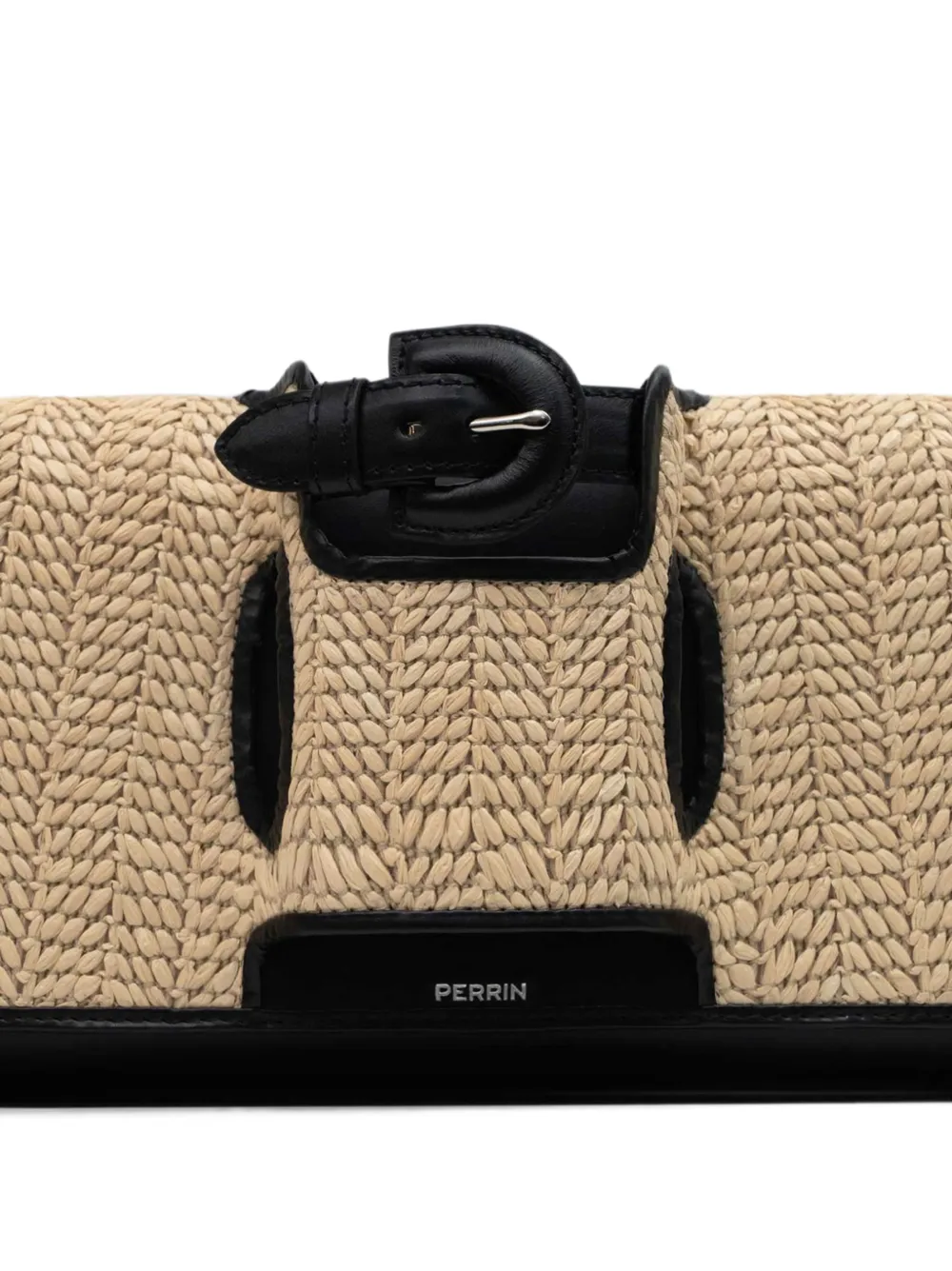 Perrin Paris La Parisienne Raffia glove clutch Beige