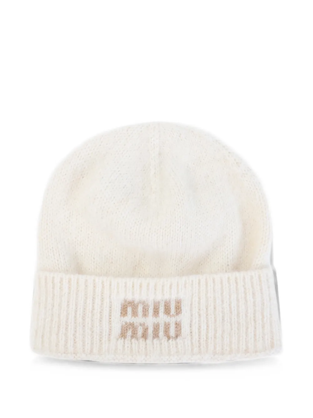 Miu Miu bonnet en mohair mélangé - Blanc