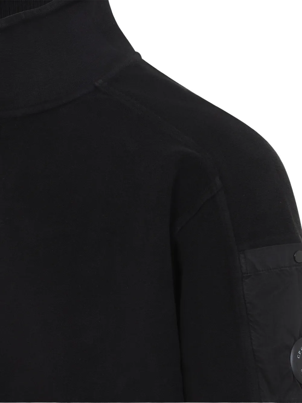 C.P. Company Sweater met kwartrits en Lens-detail Zwart