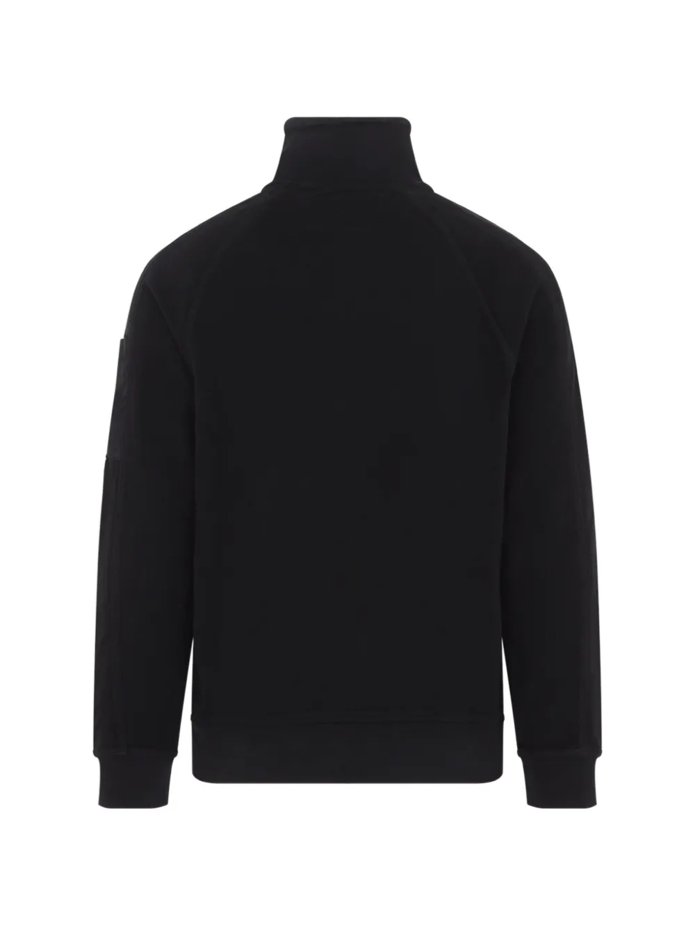 C.P. Company Sweater met kwartrits en Lens-detail Zwart