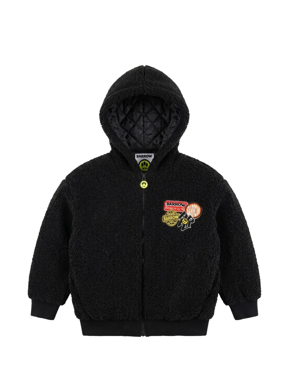 Barrow kids logo-patch hooded jacket - Nero