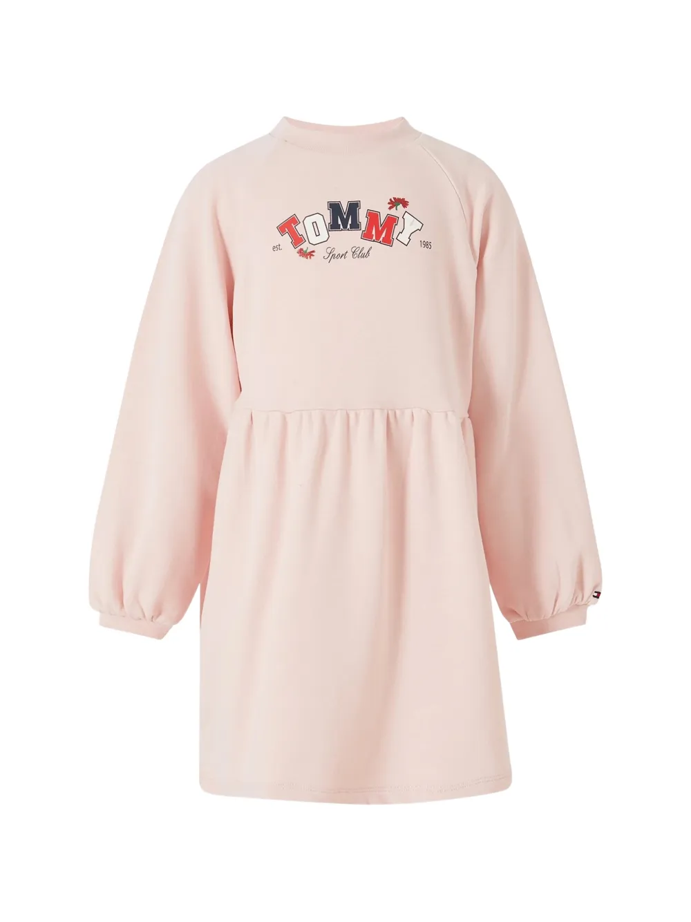 Tommy Hilfiger Junior logo-print ruffled dress Roze