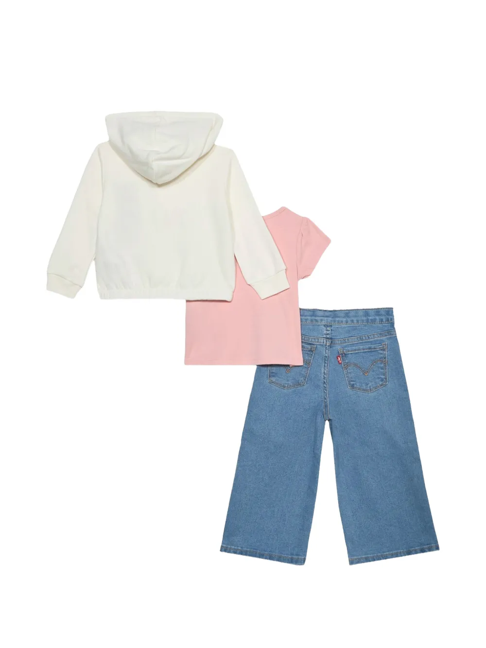 Levi's Kids Driedelige jeansset met logo-print Blauw