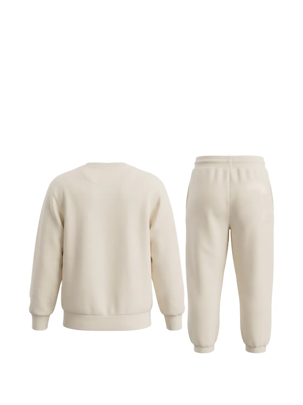 Barrow kids logo-print cotton tracksuit set Beige