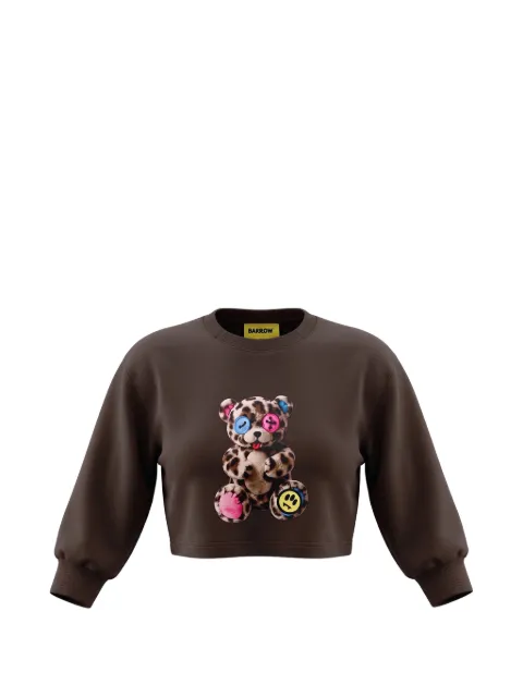 Barrow kids bear-print cropped sweatshirt