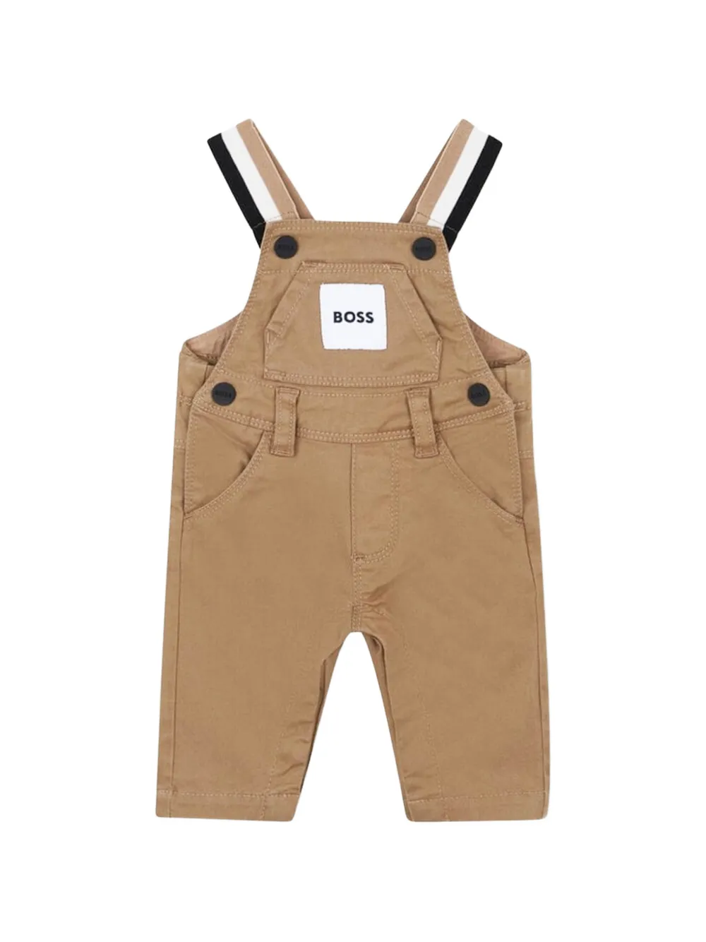 BOSS Kidswear Tuinbroek met logopatch Beige