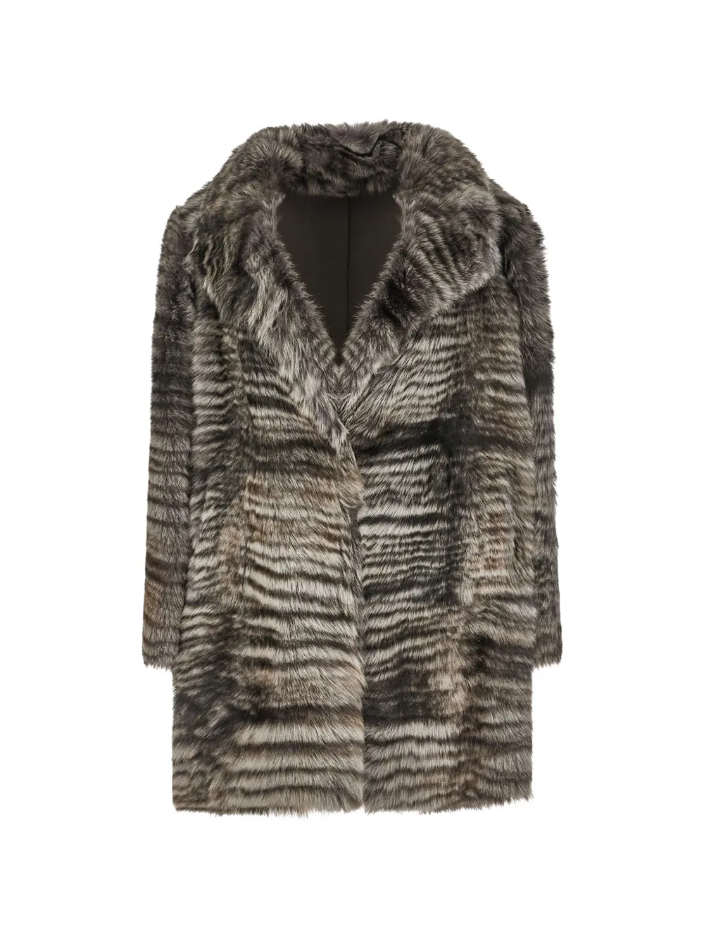 Drome striped faux-fur jacket Grijs