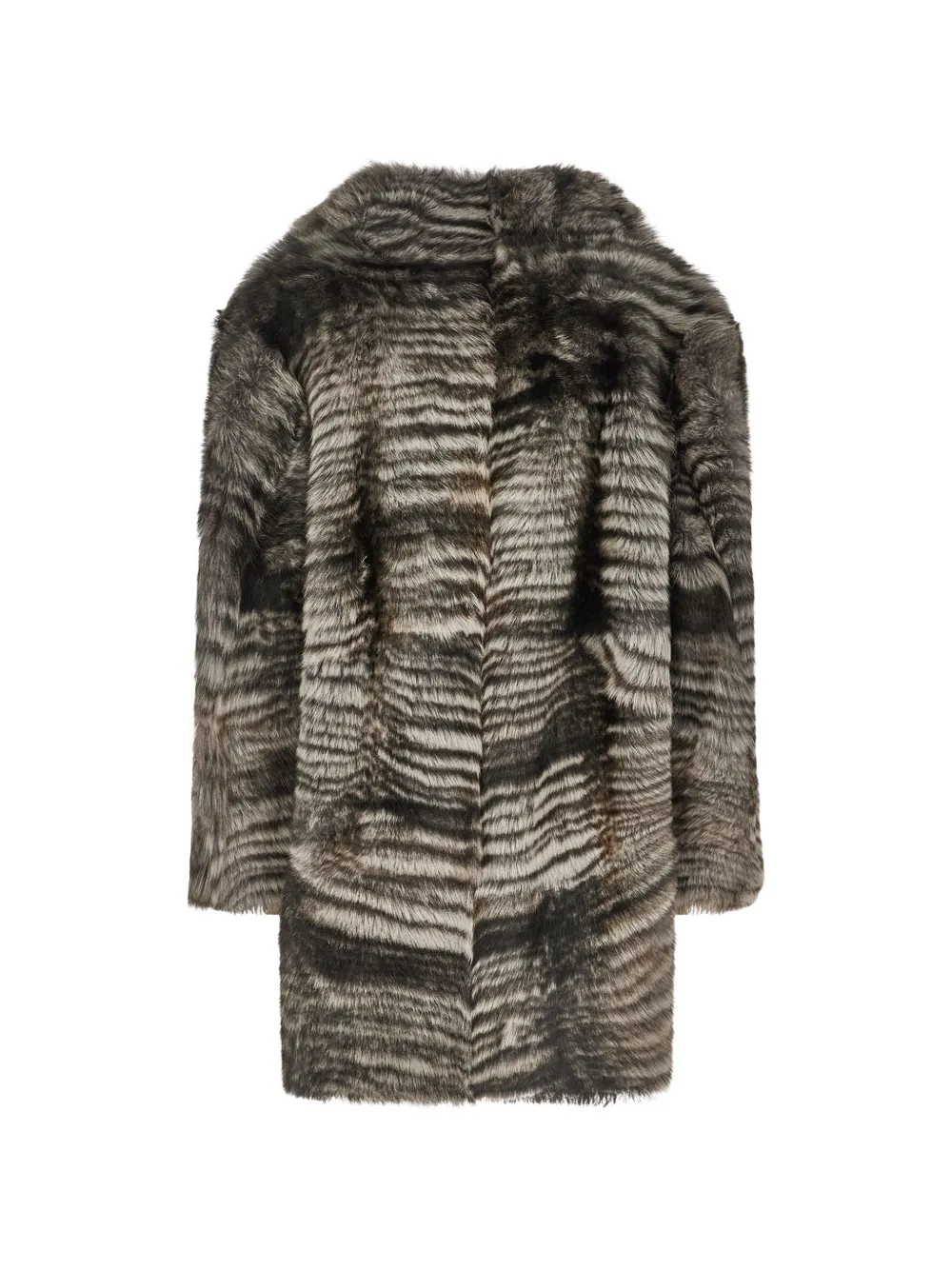 Drome striped faux-fur jacket Grijs