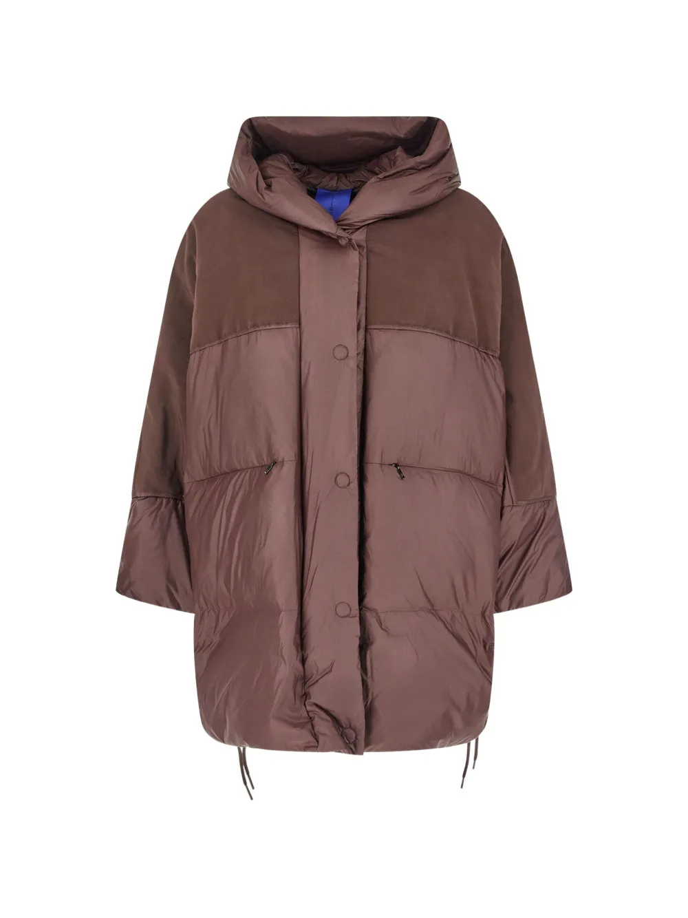 Duno Numbra hooded panelled puffer coat - Brown