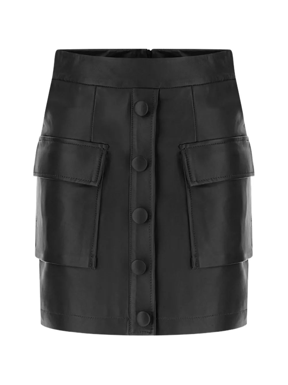 EMMA E GAIA button-up front-pockets skirt - Schwarz