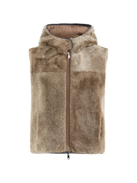 Brunello Cucinelli chaleco reversible de lana con capucha y capitonado Thermore®