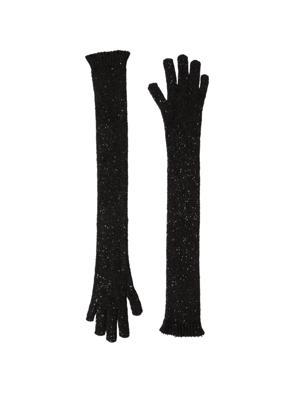 Brunello Cucinelli Gebreide handschoenen verfraaid met pailletten Zwart