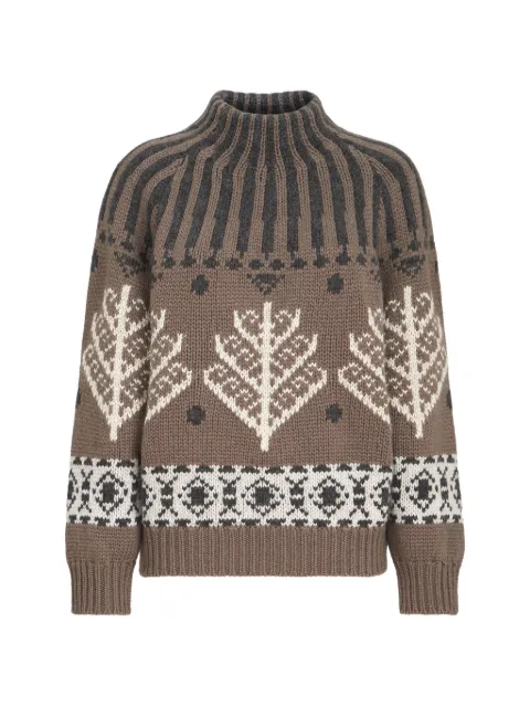 Brunello Cucinelli cashmere-and-mohair Nordic-heritage high-neck sweater