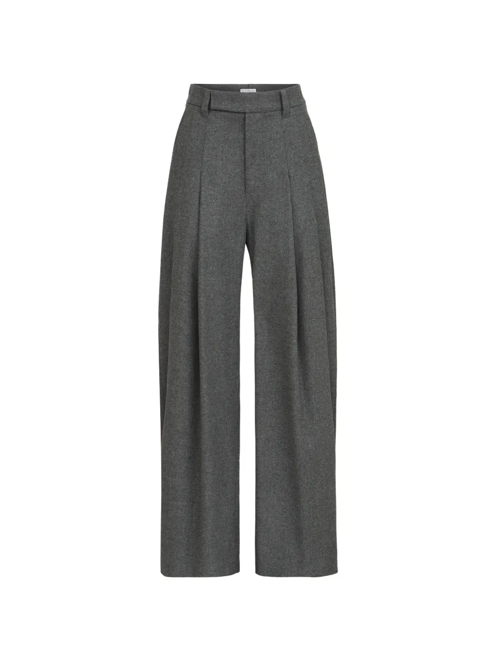 Brunello Cucinelli Flanellen plooibroek van scheerwol en kasjmier-twill met ballonpijpen en Monili Grijs
