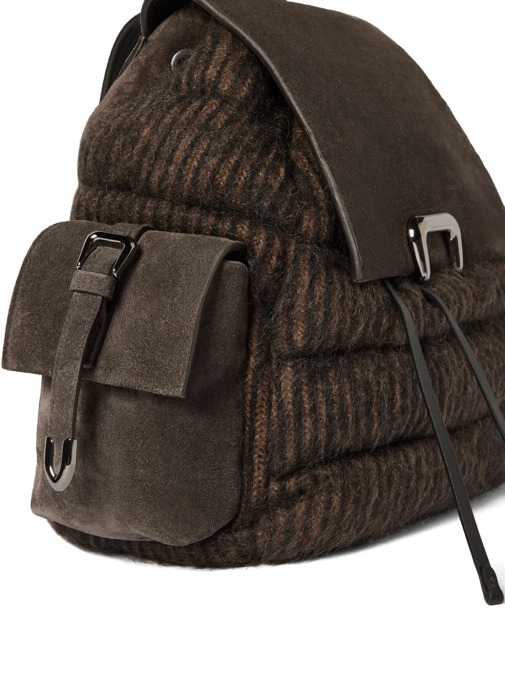 Brunello Cucinelli Sartorial gebreide rugzak van mohair en wol met suède inzetstukken Bruin