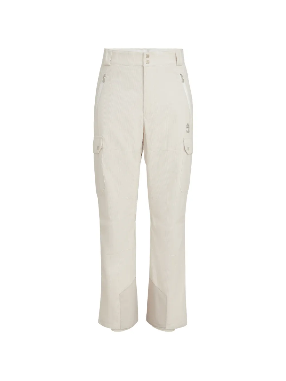 Brunello Cucinelli bonded corduroy Mountain trousers with Thermore® padding, cargo pockets and logo - Neutrals
