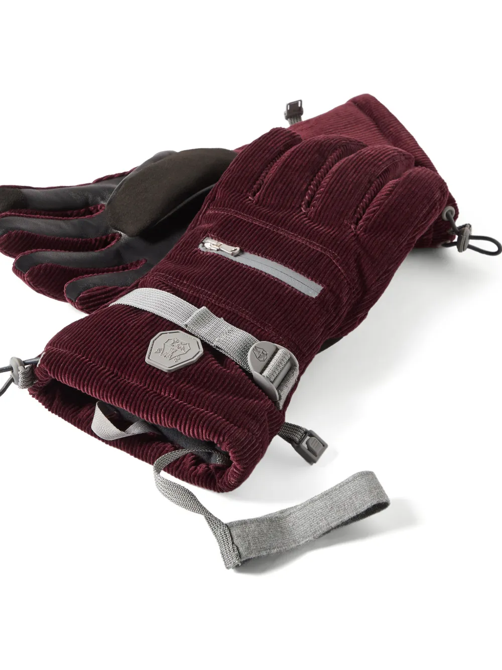 Brunello Cucinelli Ribfluwelen handschoenen met logo Paars