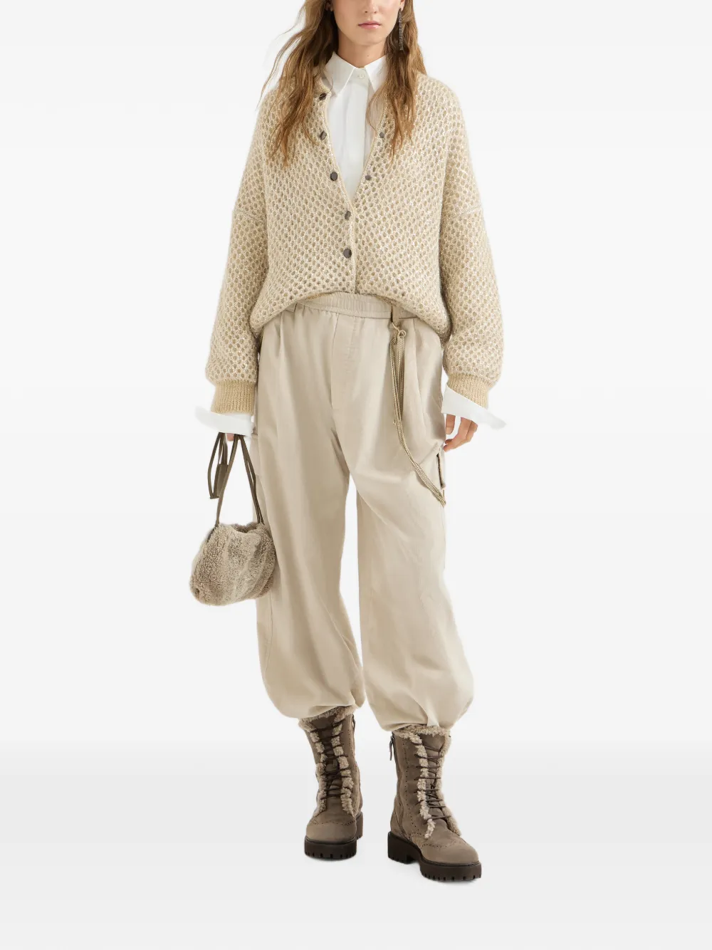 Brunello Cucinelli Netgebreid vest Beige