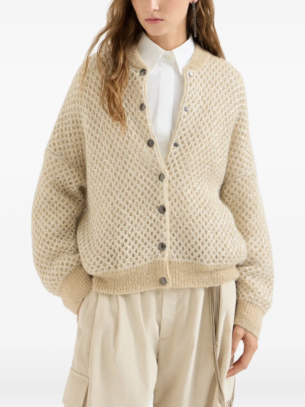 Brunello Cucinelli Netgebreid vest Beige