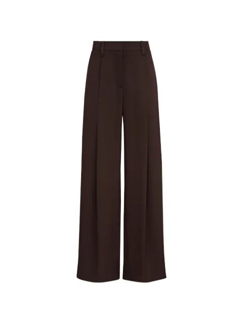 Brunello Cucinelli silk-satin pleated barrel trousers with Monili