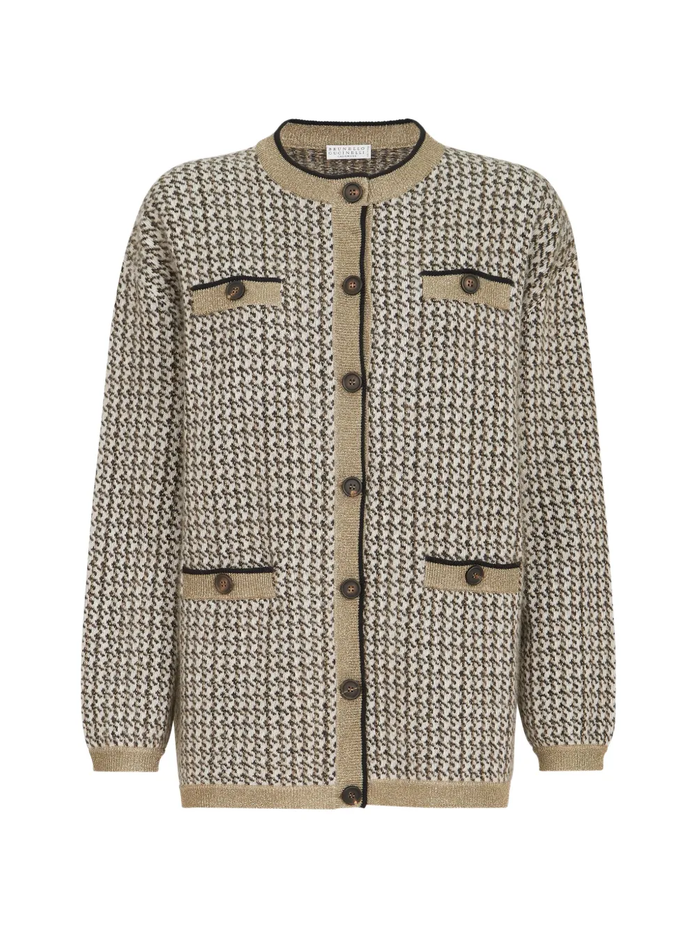 Brunello Cucinelli houndstooth cardigan - Neutrals
