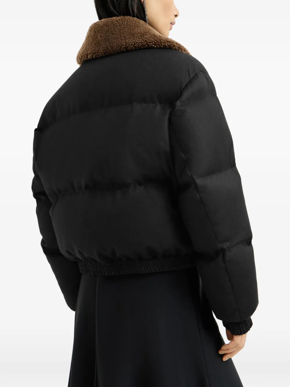 Brunello Cucinelli Jack met lammy kraag Zwart