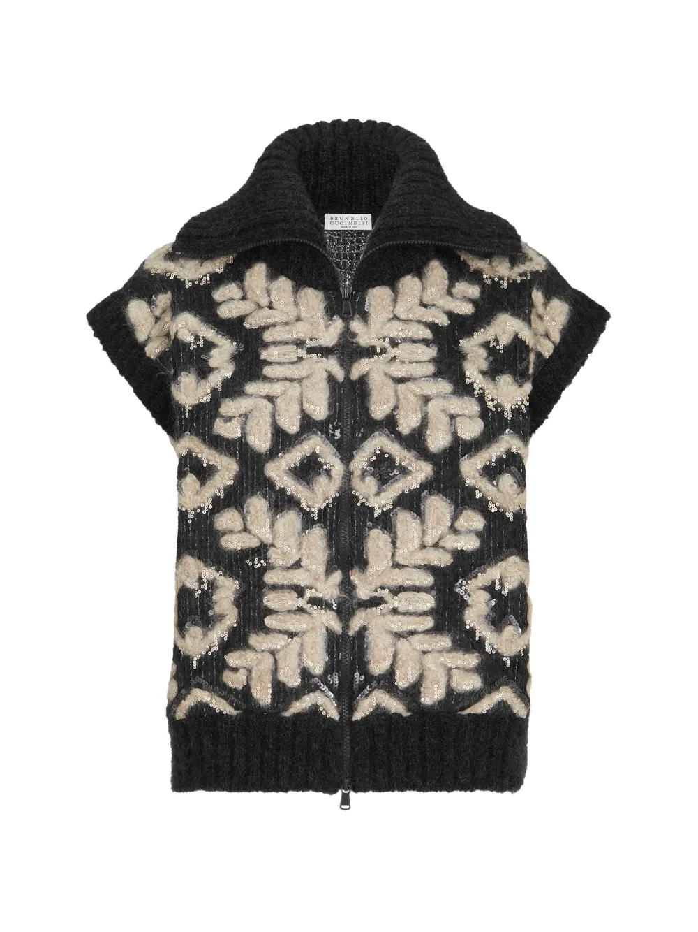 Brunello Cucinelli Vest met pailletten Zwart