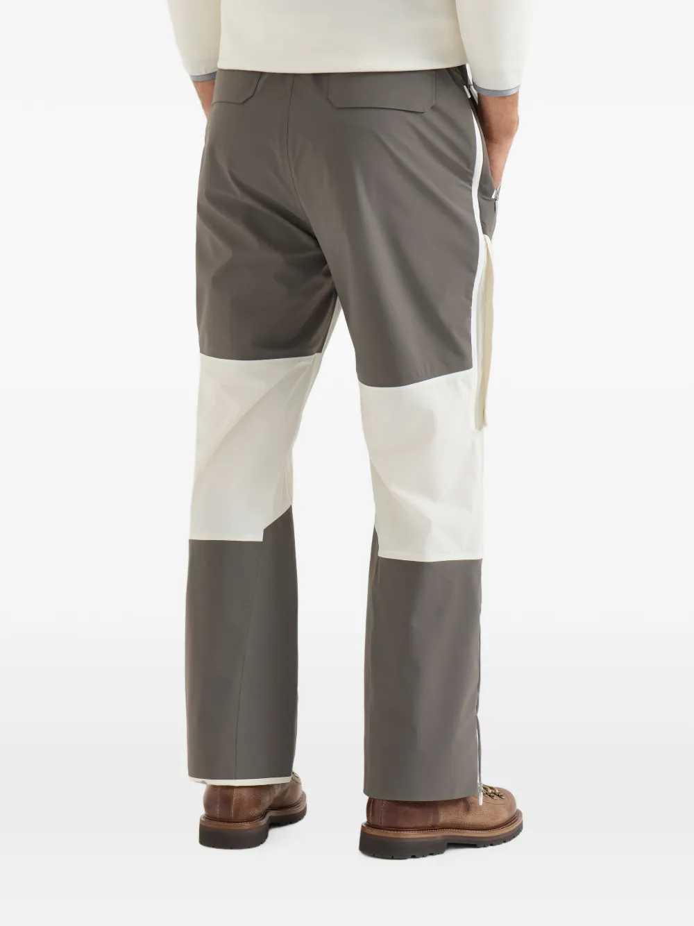 Brunello Cucinelli Mountain performance-salopette van verlijmde taf met logo Grijs