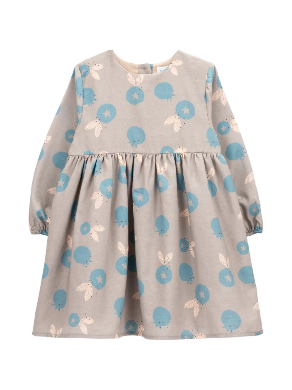 Knot Pom Petals gesmockte jurk Beige