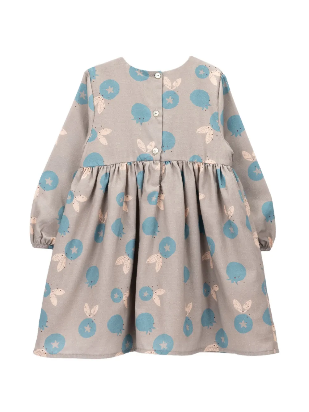 Knot Pom Petals gesmockte jurk Beige