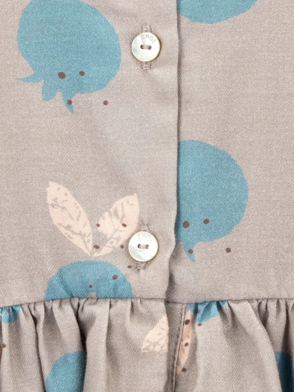 Knot Pom Petals gesmockte jurk Beige