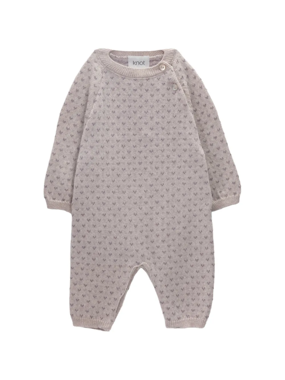 Knot Little Hearts gebreide jumpsuit Roze