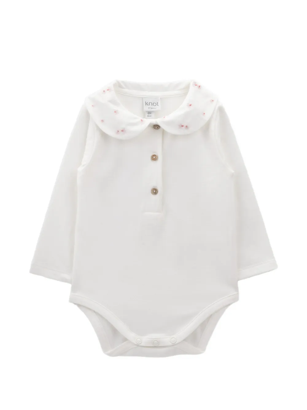 Knot Rosie body met Peter Pan-kraag Wit