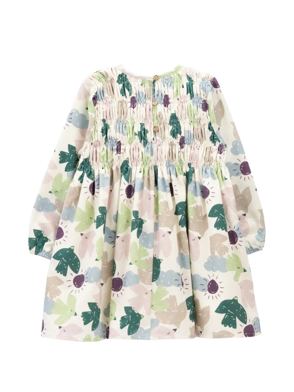 Knot Morning Songs gesmockte jurk Beige