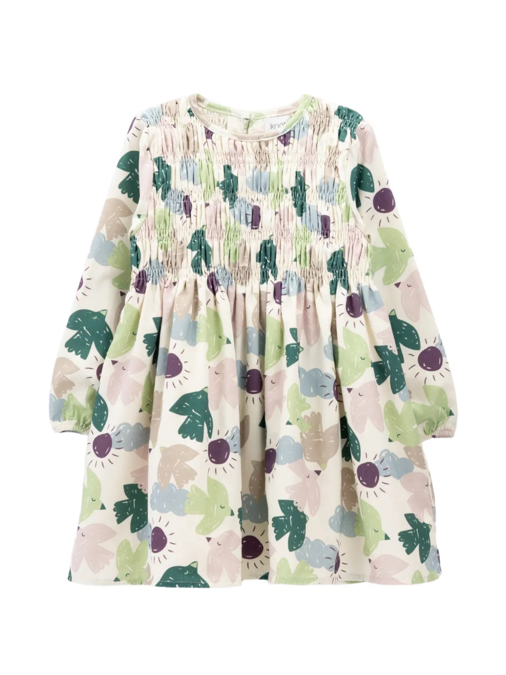 Knot Morning Songs gesmockte jurk Beige