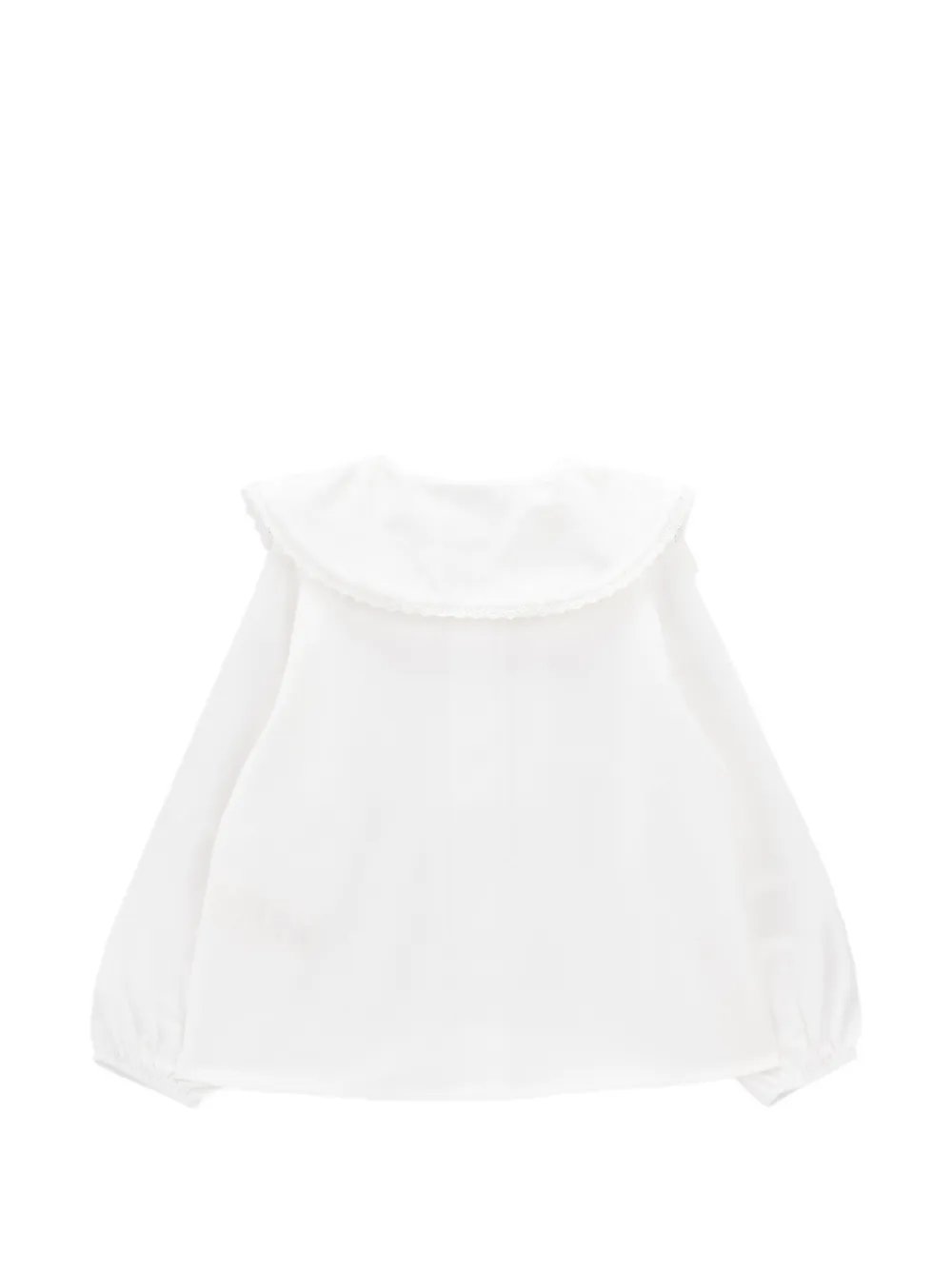 Knot Anne shirt met kanten afwerking Wit