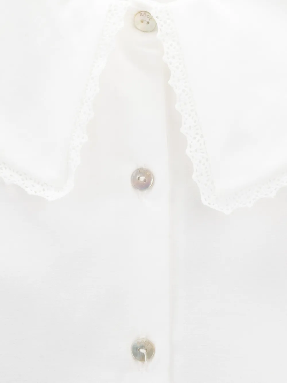 Knot Anne shirt met kanten afwerking Wit