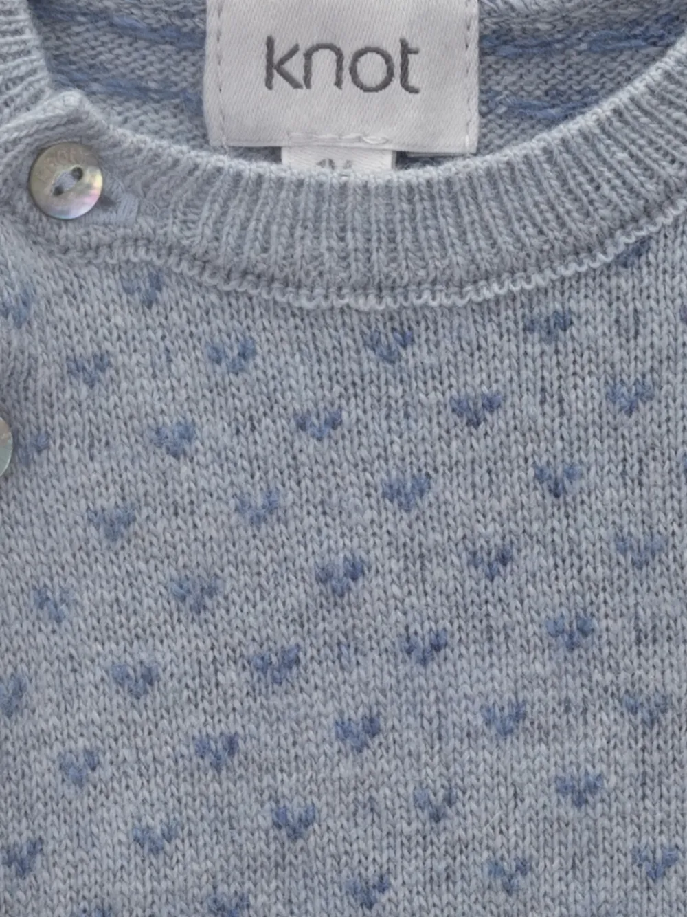 Knot Little Dots gebreide romper Blauw