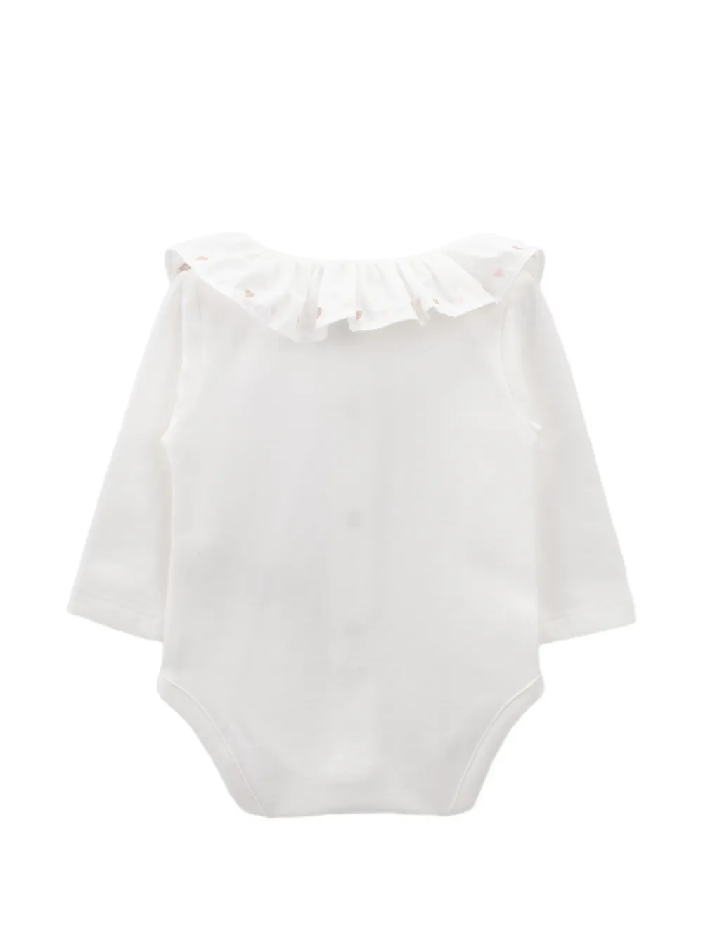 Knot Lenora body met geborduurd hart en ruches Wit