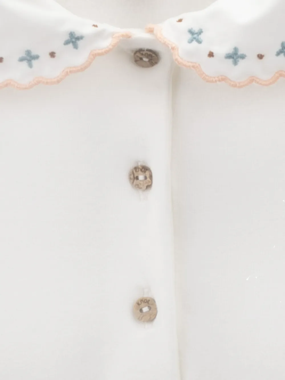 Knot Rosie body met geborduurde kraag Wit