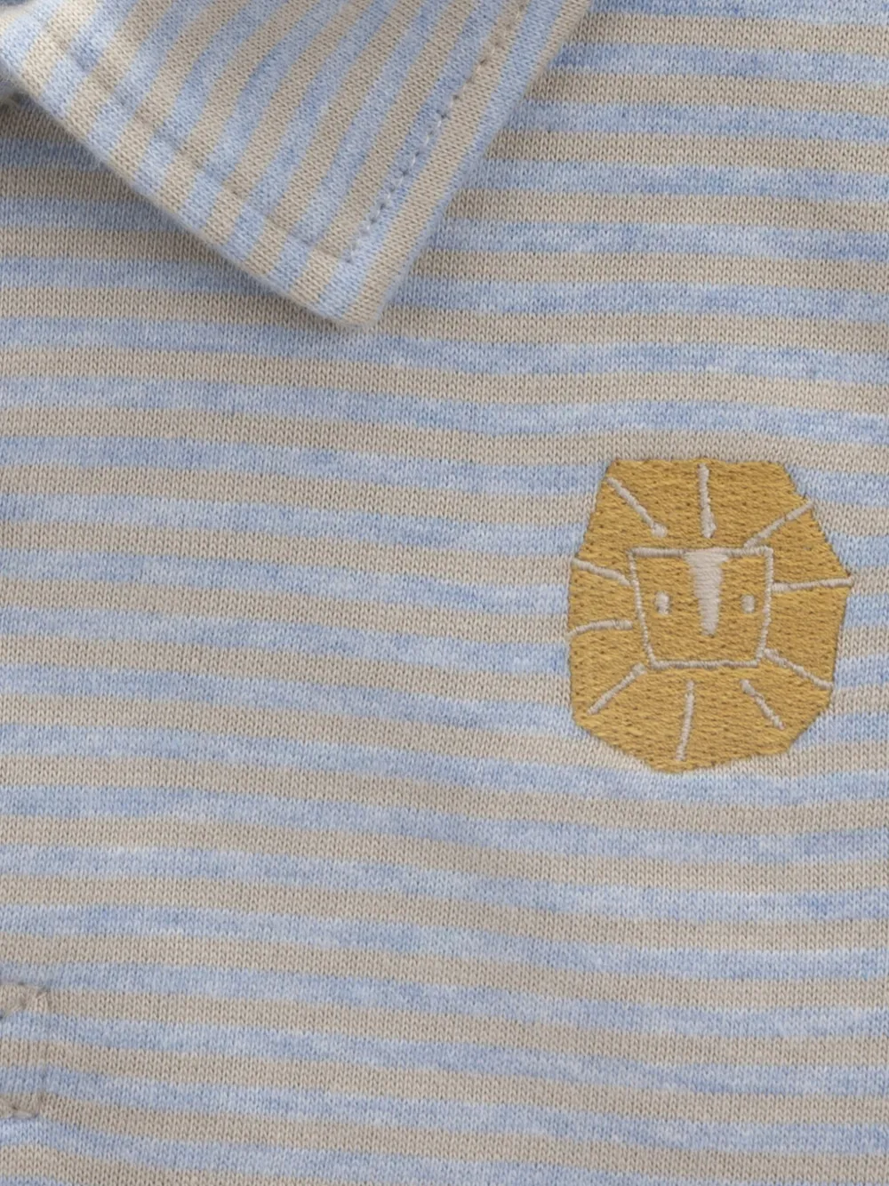 Knot Captain Stripes poloshirt met lange mouwen Grijs