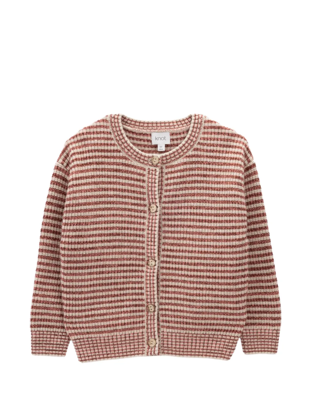 Knot Gestreifter Poppy Cardigan - Rot
