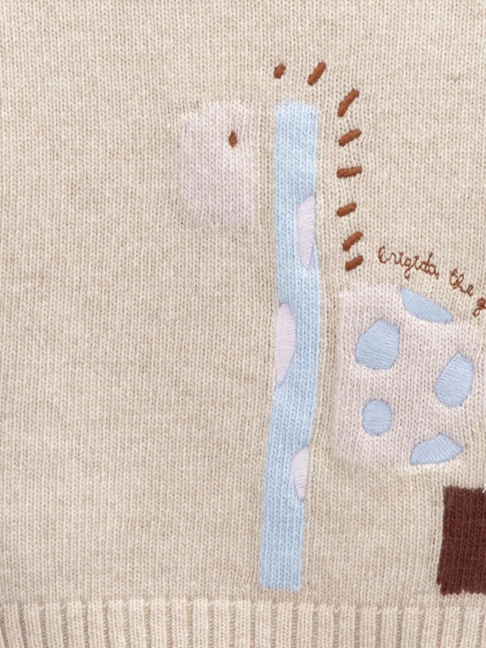 Knot Brigida trui met intarsia Beige