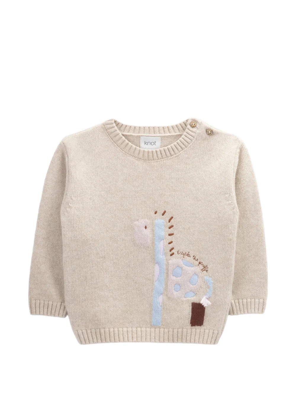 Knot Babies' Brigida Intarsia-knit Sweater In Neutrals