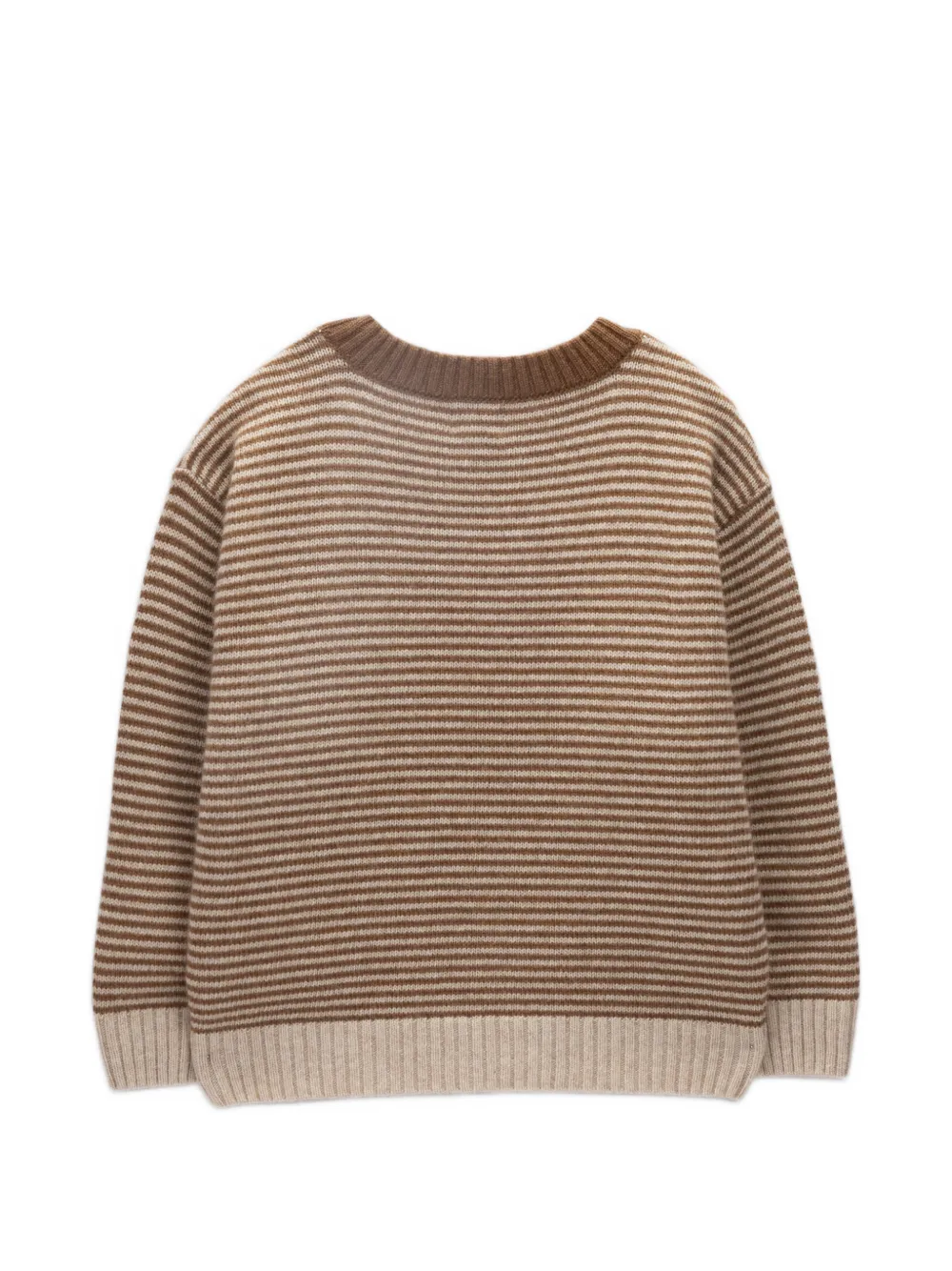 Knot Hello gestreepte trui met patch-detail Bruin